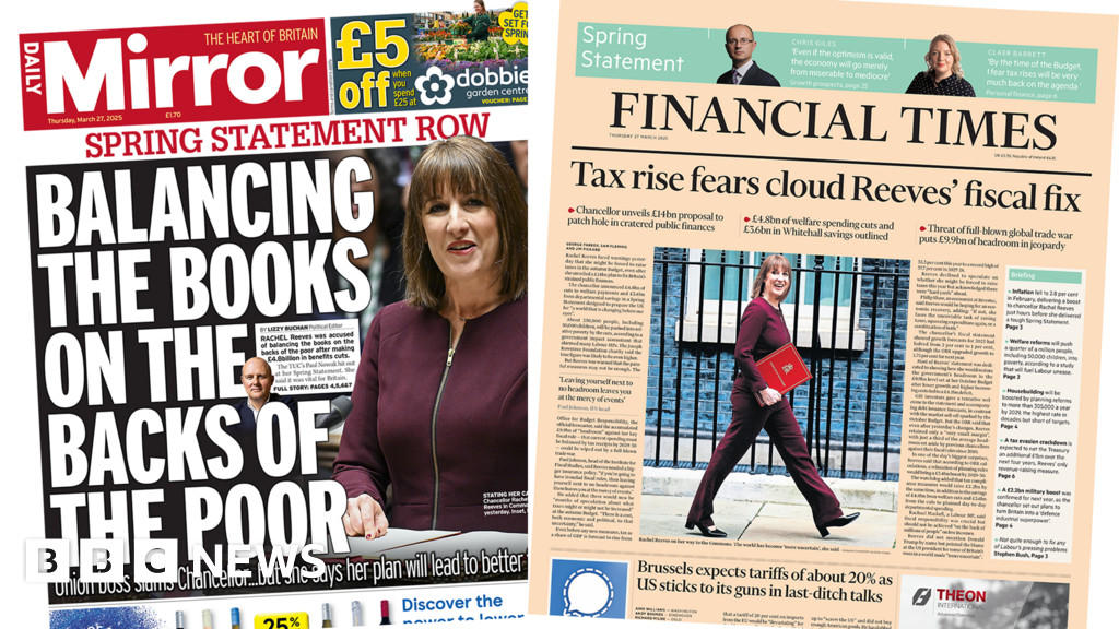 Newspaper headlines: 'Balancing the books on backs of poor' and 'tax rise fears' - BBC.com
